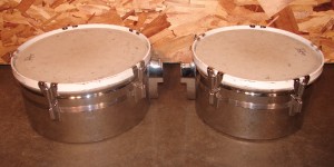 L701 - Timbales Rogers Brass 14"and 15" (one set w/stand)